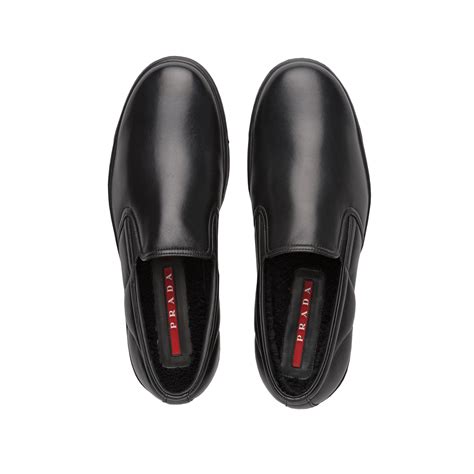 Prada Men's Black Leather Slip